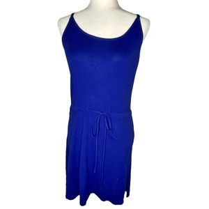 LULUS Cobalt Blue Sweater Knit Drawstring Blouson Sleeveless Tank Dress sz Small